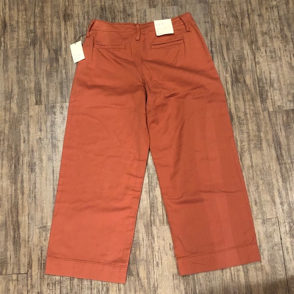 NWT A New Day Coral High Rise Wide Leg Crop Pants - Picture 7 of 11